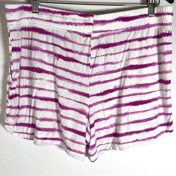 Soma Cool Nights Pajama Set Stretch Large Button Up Collar Shorts Tie Dye Comfy - Picture 9 of 11